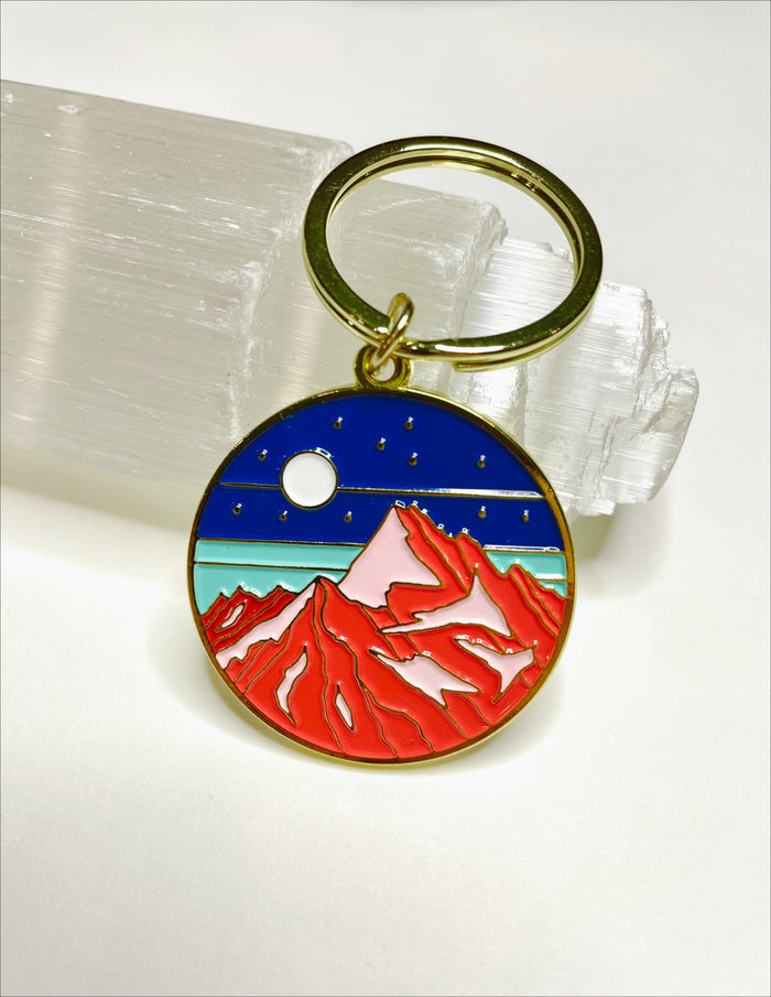 Mountain Sky Enamel Keychain