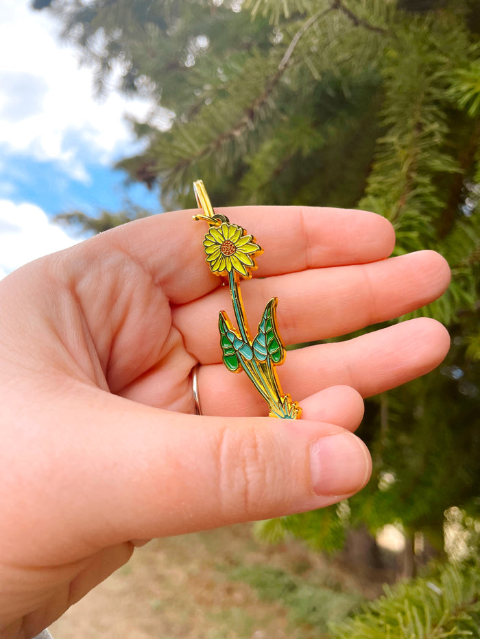 Balsamroot Wildflower Enamel Keychain