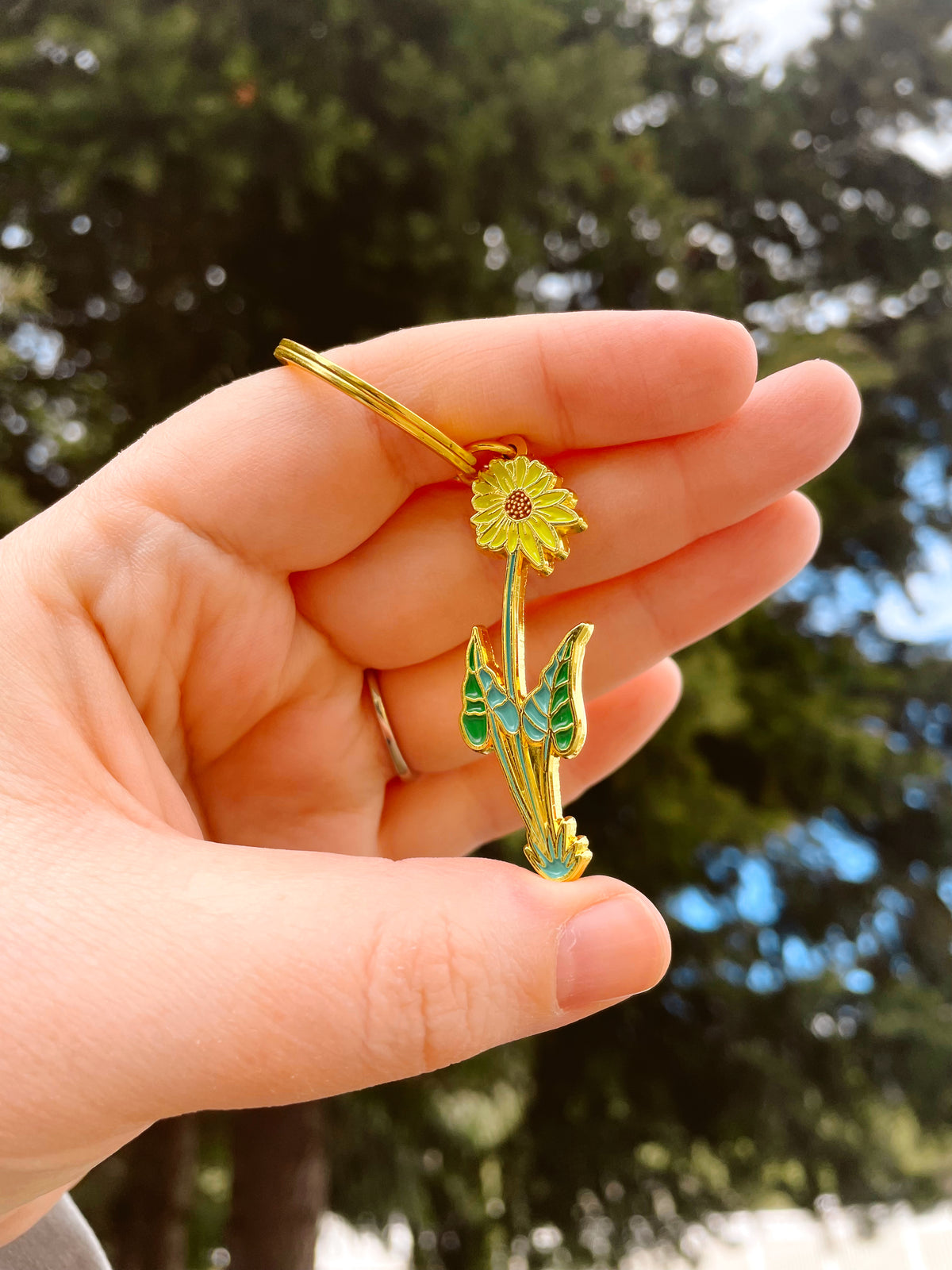 Balsamroot Wildflower Enamel Keychain