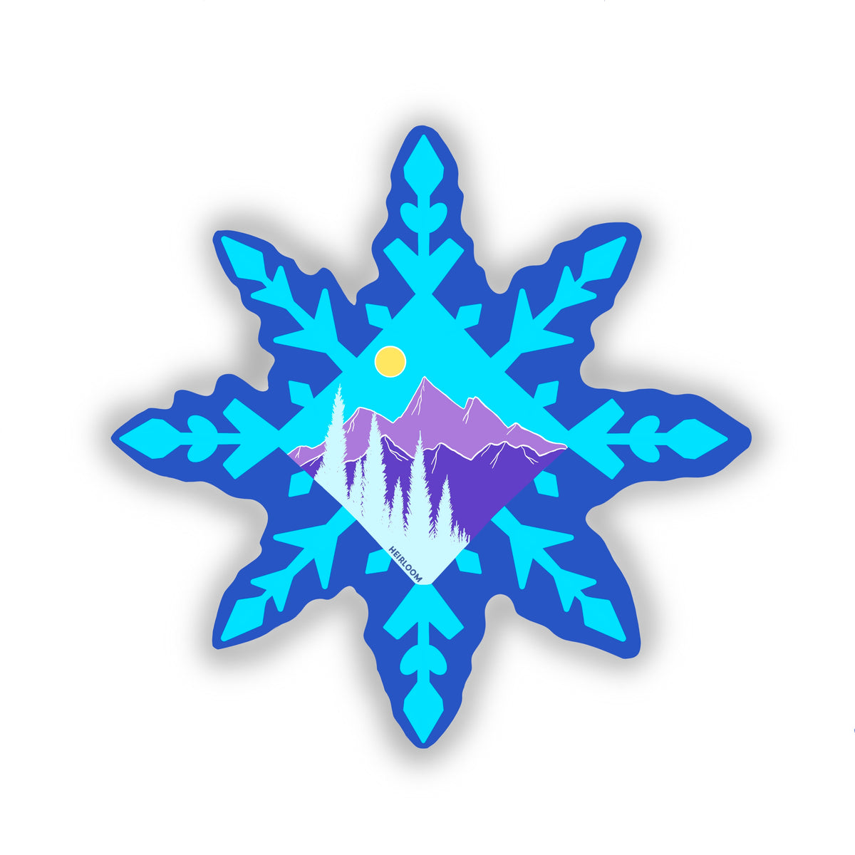 Mountain Snowflake Sticker