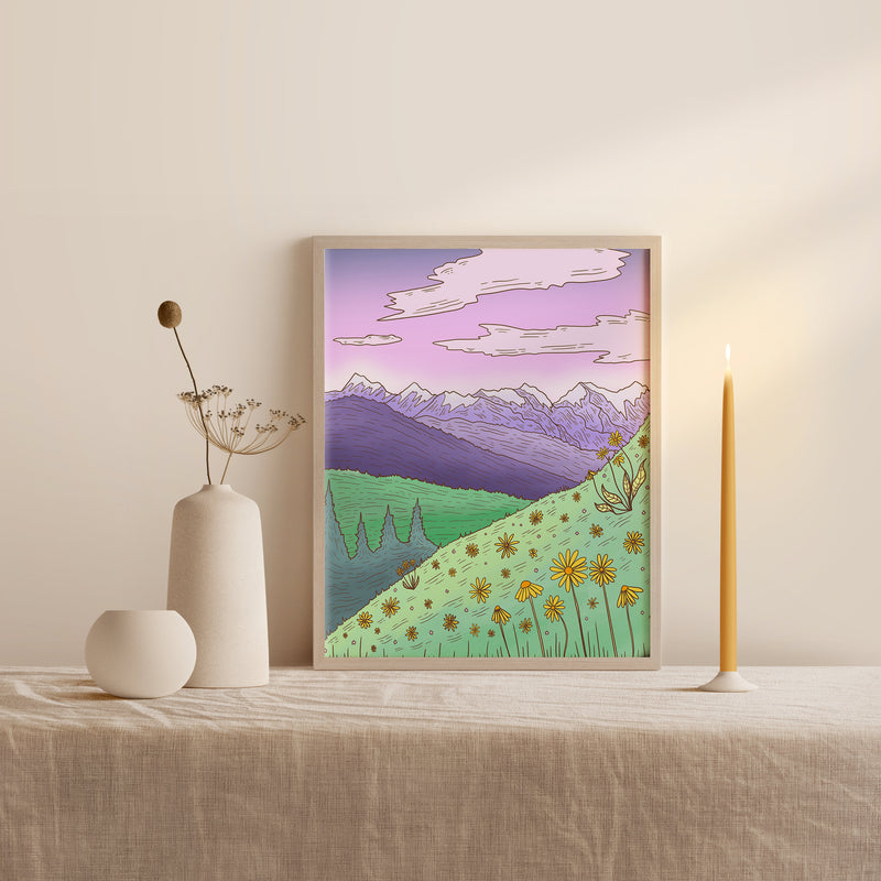 Spring Wildflower Hike Art Print