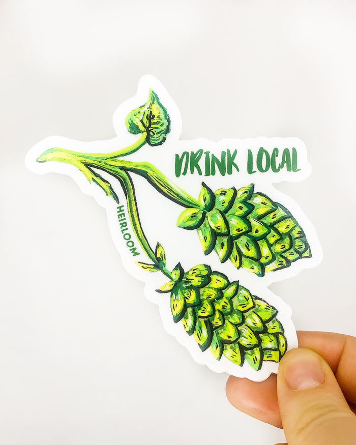 Drink Local Hops Sticker