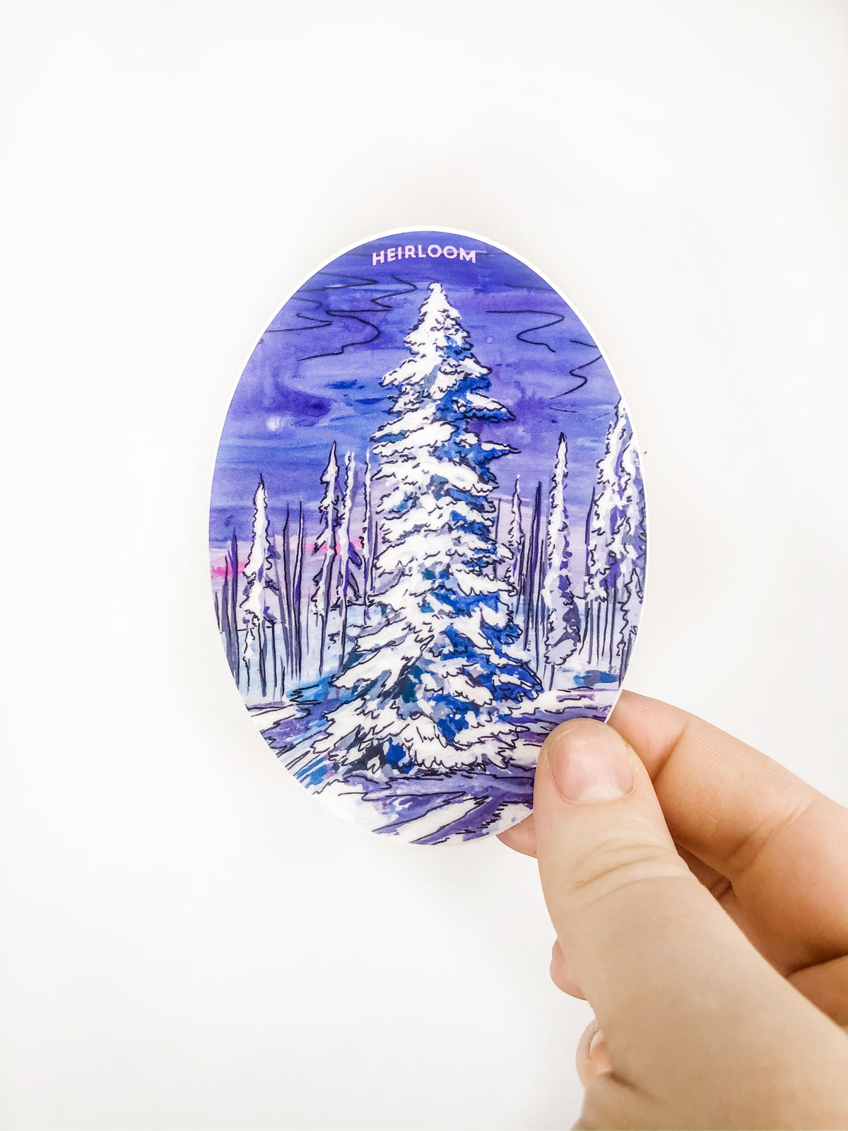 Snow Covered Pine Sticker