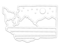 WA State Mountains and Stars Vinyl Car Decal