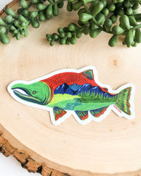 Scenic Salmon Sticker