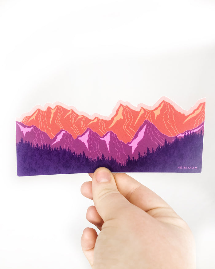 Purple & Orange Mountain Wrap Sticker