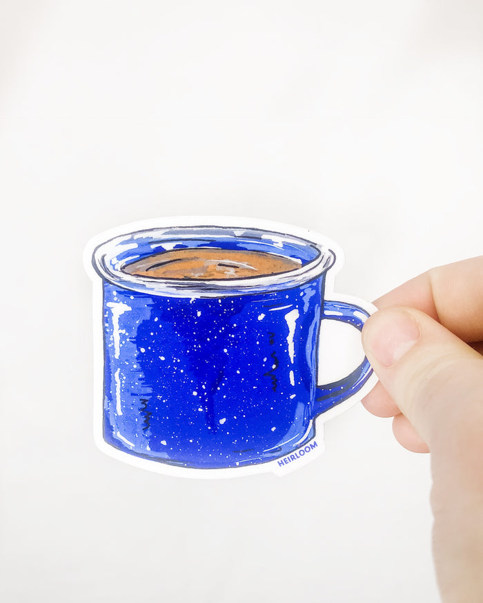Camp Coffee Mug Sticker
